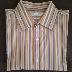 Perry Ellis Orange/purple strips shirt